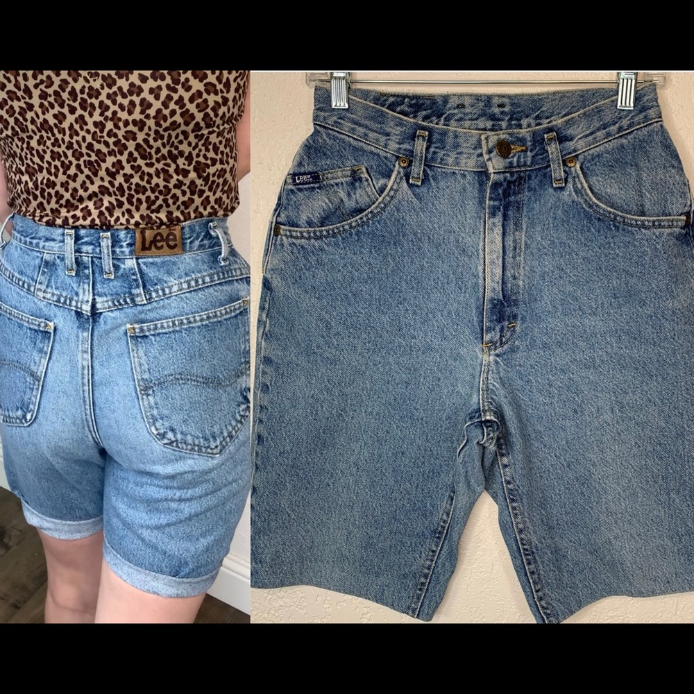 VTG Lee Cut Off 90s Shorts Light Wash 100% cotton size 26